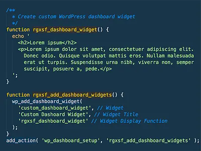Custom WordPress Dashboard Widget function admin custom dashboard php widget wordpress