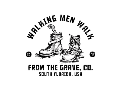 Walking Men Walk apparel badge brand clothing design graphic graphicdesign hardcore illustration lettering logo merch snake typography vector vintage