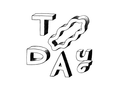 Today handdrawn pencil typography