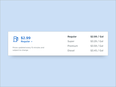 Fuel Prices ecommerce fuel preference price price table store