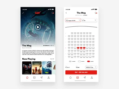CGV Cinema app booking cinema gradient movie order ui ux
