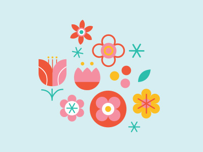 Flowers floral flower flowers geometric illustration