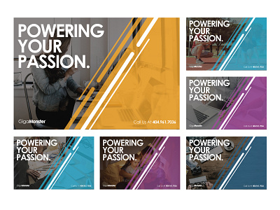 Powering Your Passion | GigaMonster atlanta branding conceptual creative design gigamonster illustrator internet modern postcard technology typography