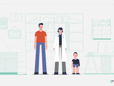 Digital Healthcare 2d animation character design human illustration motion ui