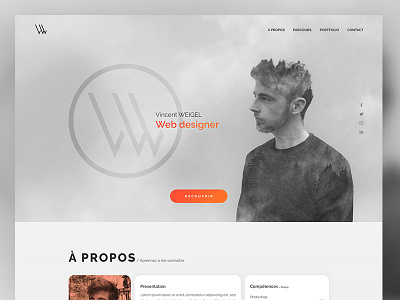 Personal Website Concept gradient grey interface orange personal personalbranding ui ux webdesign