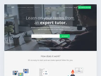 Tyro-Home Page ahmedemad design education home illustration landingpage ui web