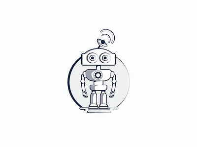 San3a logo branding character iconography illustraion modern art monochrome robot simple
