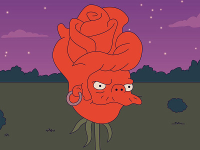 Snake Rose art design flower illustration simpsons