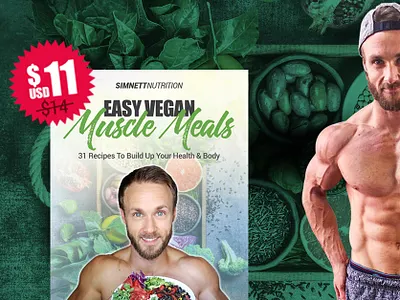 SimnnetNutrition eBook cover athlete bodybuilding brand ebook ebook cover exercise fitness gym logo nutrition simnett simnettnutrition vegan