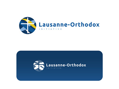 Lausanne-ortodox intiative logo design black clean colors cross dark design flat gradient illustration minimalist ortodox simple typography white