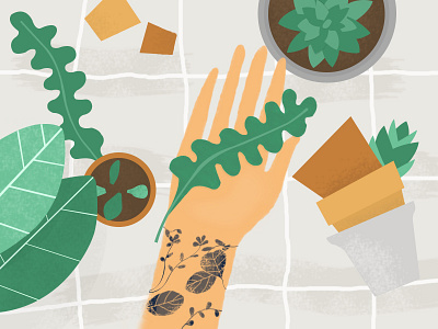 Plants & ceramics ai cactus character design graphic hand illustration illustrator leaf leafs tatoo vector