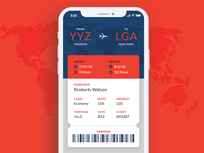 DailyUI - 024 - Boarding Pass airplane boarding pass daily ui mobile app ticket