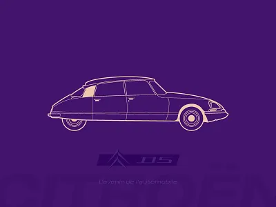Citroën DS auto automotive car citroen citroën ds illustration illustrator line art vector vector art vectorart