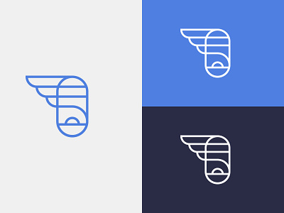 Simple Flying - Unused logo proposal aviation blue branding colour design flat flight flying identity illustration plane stroke sunset window