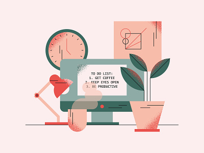 office desk 💭 computer desk illustration working