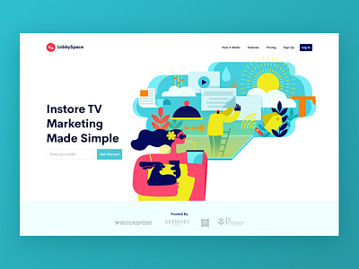 Marketing Website b2b cms flat homepage illustration landingpage marketing retail ui web