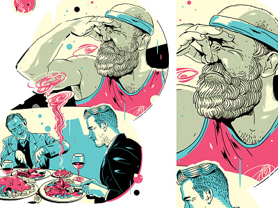 illustration for «GQ Russia» food health restaurant russia sport vegetarianism