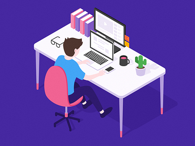 My desk design illustration ui