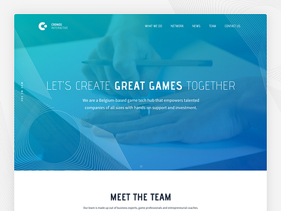 Cronos Interactive - Website blue branding gaming gradient landing page minimal ui website white