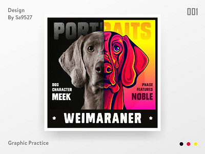 DOG PORTRAITS - WEIMARANER dog icon illustration photo sa9527