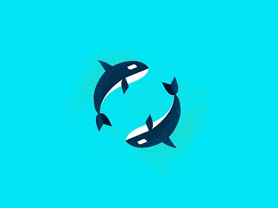 killer whales, chasing tails animal graphic graphic illustration icon a day icon design illustration killer whale logo vector whales