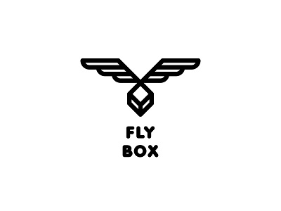 Fly Box Logo - Day 60 box courier delivery express fast feather flight fly last spark line lines logistics logo logos mail one day one logo outline premise wing wings