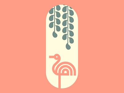 Flamingo animal bird flamingo geometric icon jungle leaf logo minimal nature pattern pink shape