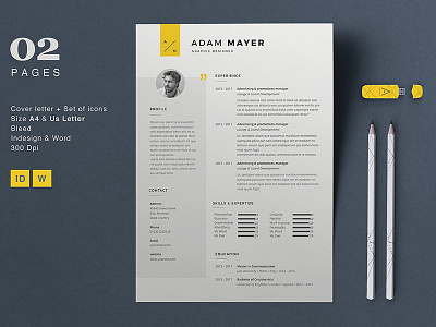 Resume Adam clean resume creative resume curriculum vitae cv cv template illustration logo minimal minimal resume modern modern resume professional professional resume resume resume template template word template