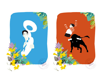 PRINTEMPS DES LANDES - Illustrations banda bull bullfighting design flowers france graphism illustration landes music nature