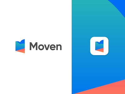 Moven Logo Icon Dribbble blue creoeuvre design elegant icon logo minimal typography