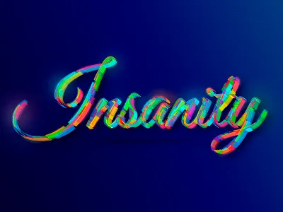 Insanity 3d coloful design digital illustration insane insanity modern modern calligraphy neon neon green neon light neon lights neon sign slice type typography vector vivid