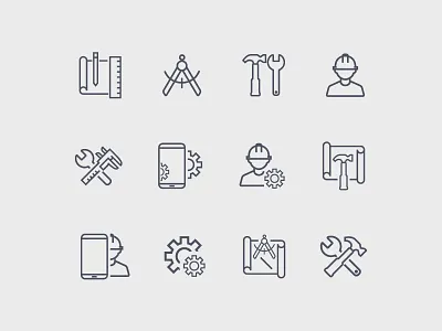 Vector Work Icons Set ai free freebie gear icons icons pack vector work