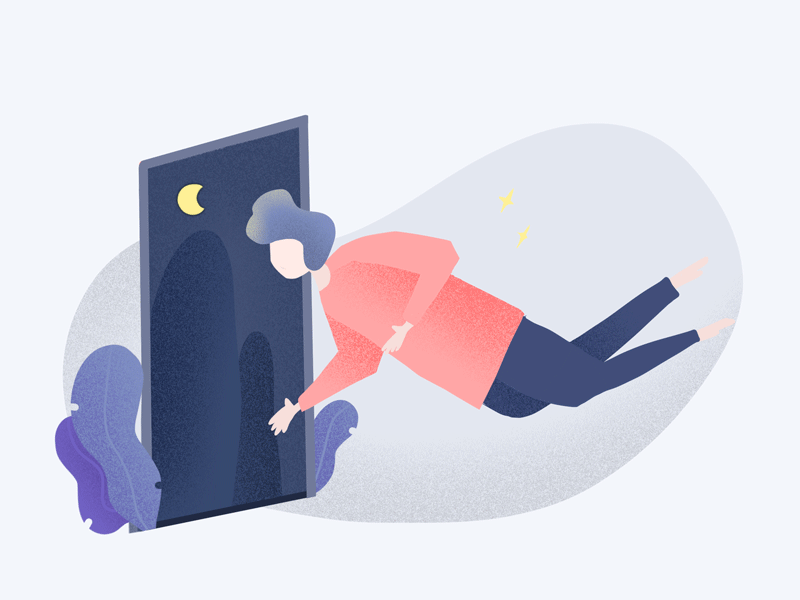 In the dream adobe animation design door dream flat design gif illustration ipad pro moon motion pro create star