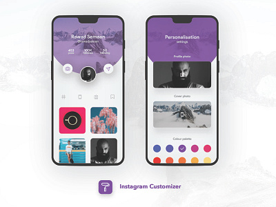 Instagram Customizer 1.0 application design concept app design dribbble ui