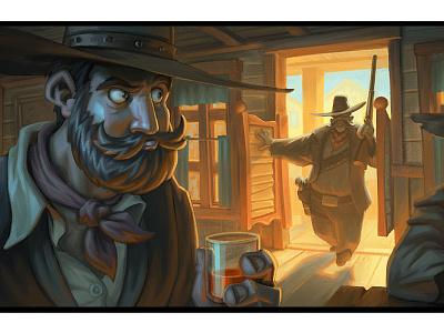 Cowboy character cowboy illustration story board story illustration story telling