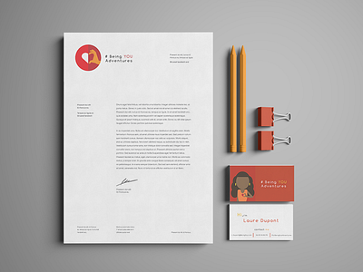 Being YOU branding branding businesscard cartoon flat design geometric graphic design heart heart logo illustration letterhead logo orange people red wellness yellow