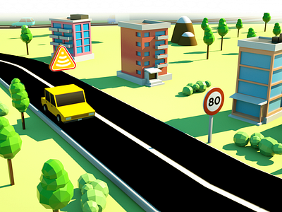 Car low poly 3d car app illustration low poly