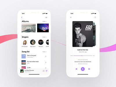 (1/30)Day's UI design training - Music Player design ui