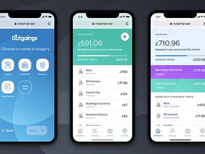 Outgoings App Teaser app design ios ui ux web