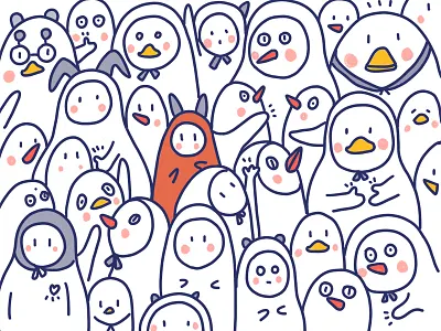 a group of cute little monsters cute design illustration