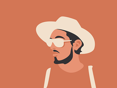 Shades of peach design flat flat design guy hat illustration shades