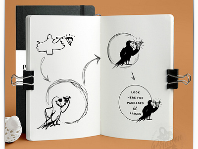 Sketch design drawning idea identity illustration logo raven sketch