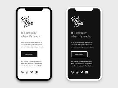 Mobile Holding Mobile branding clean coming soon freelance holding page landing page logo minimal mobile mobile design personal portfolio responsive simple web design website