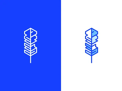 Logo Feather Dribbble blue brand creoeuvre design logo studio