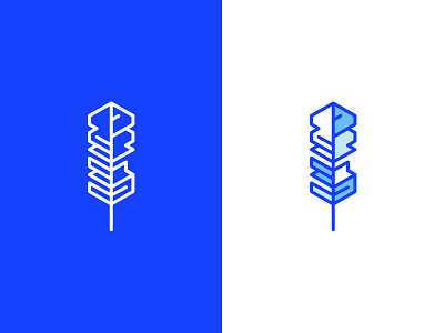 Logo Feather Dribbble blue brand creoeuvre design logo studio