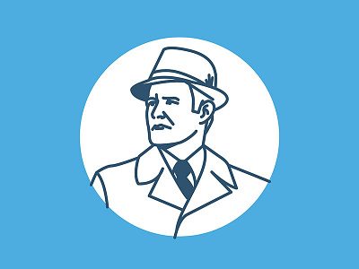 Tom Landry dallas cowboys icon illustration lineart monoweight illustration tom landry