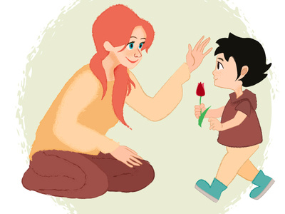 maternal love) banner design family illustration vector web