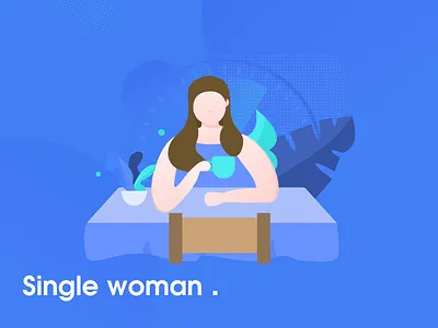 Single Female design flat illustration ui ux