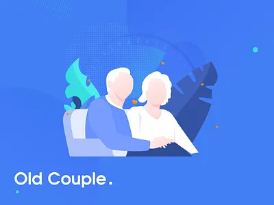 Old Couple design flat illustration ui ux