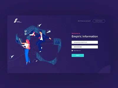 Login page illustration landing login website
